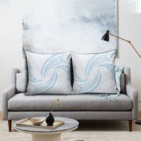 White Sunday Lotu Tamaiti Pillow Cover Polynesian Wave Pastel Sky Blue - Polynesian Pride
