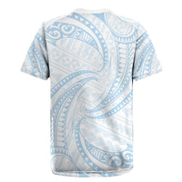 White Sunday Lotu Tamaiti Rugby Jersey Polynesian Wave Pastel Sky Blue - Polynesian Pride
