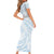 White Sunday Lotu Tamaiti Short Sleeve Bodycon Dress Polynesian Wave Pastel Sky Blue - Polynesian Pride