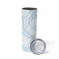 White Sunday Lotu Tamaiti Skinny Tumbler Polynesian Wave Pastel Sky Blue - Polynesian Pride