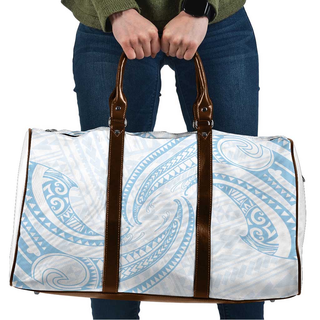 White Sunday Lotu Tamaiti Travel Bag Polynesian Wave Pastel Sky Blue LT9 Blue - Polynesian Pride