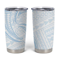 White Sunday Lotu Tamaiti Tumbler Cup Polynesian Wave Pastel Sky Blue - Polynesian Pride