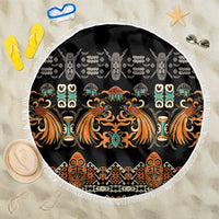 Black Batik Papua-inspired Pattern Beach Blanket - Polynesian Pride