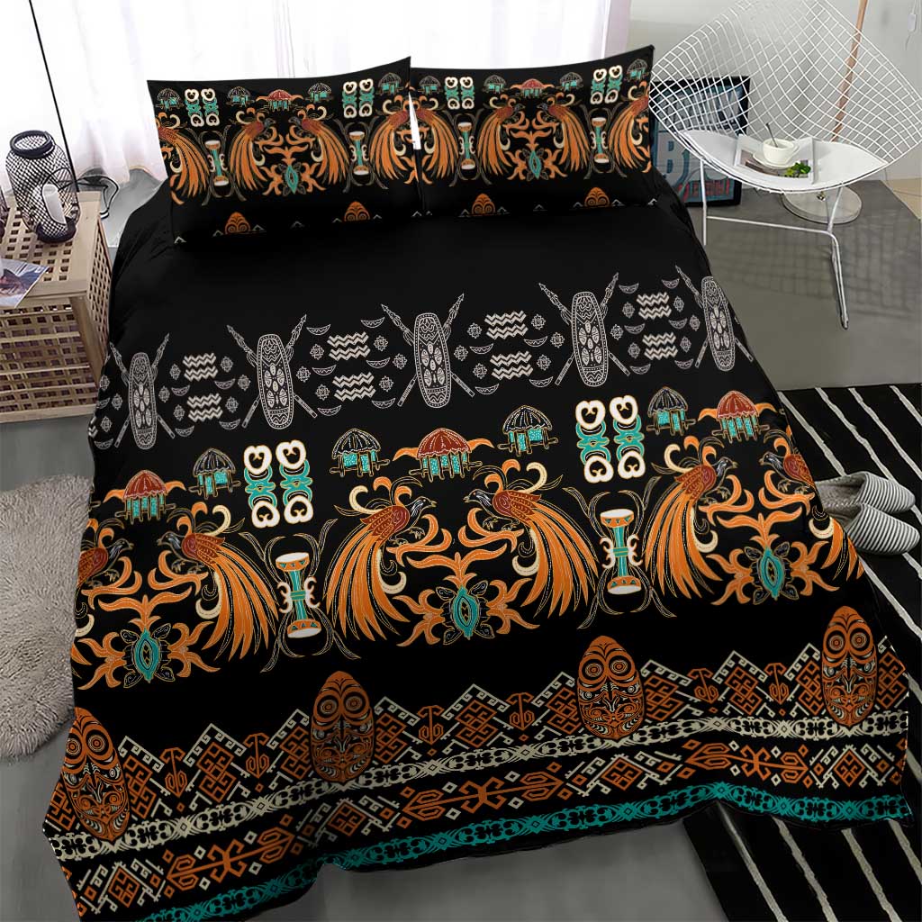 Black Batik Papua-inspired Pattern Bedding Set - Polynesian Pride