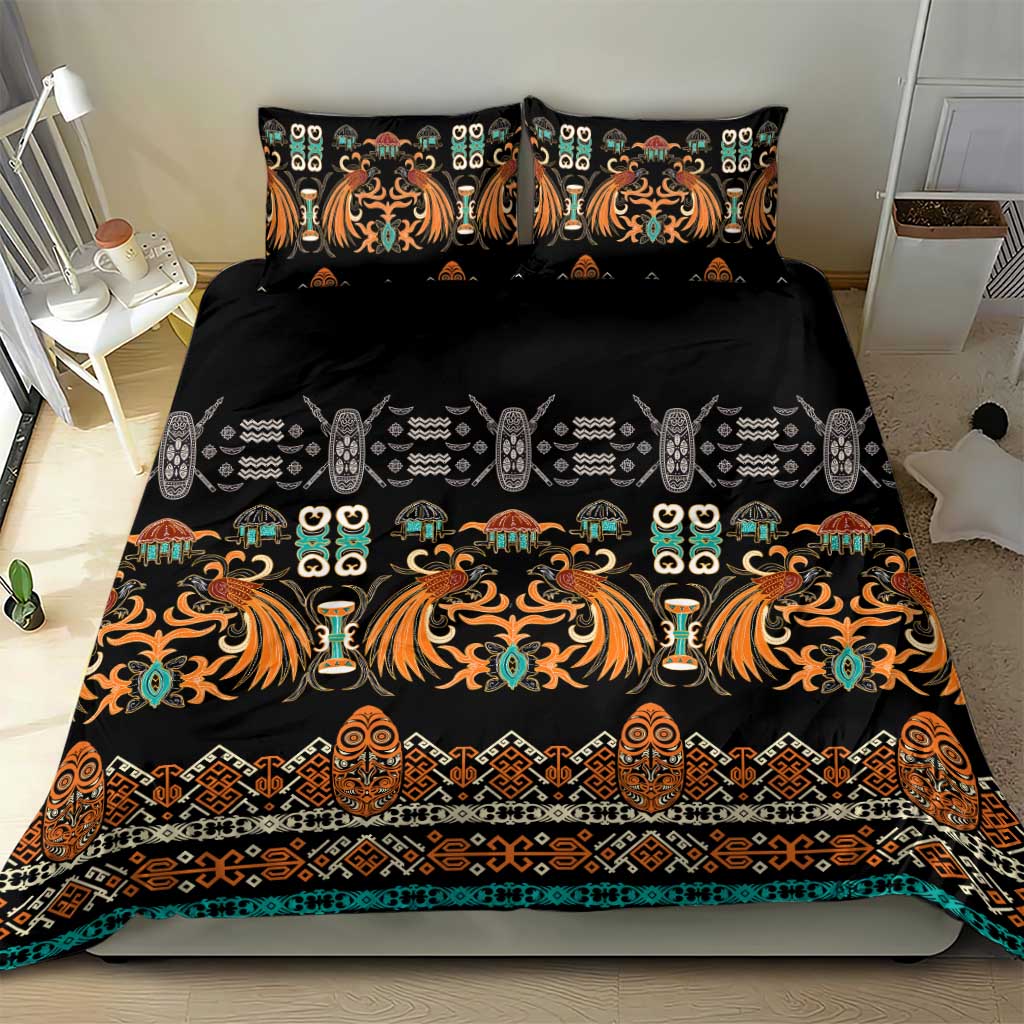 Black Batik Papua-inspired Pattern Bedding Set - Polynesian Pride