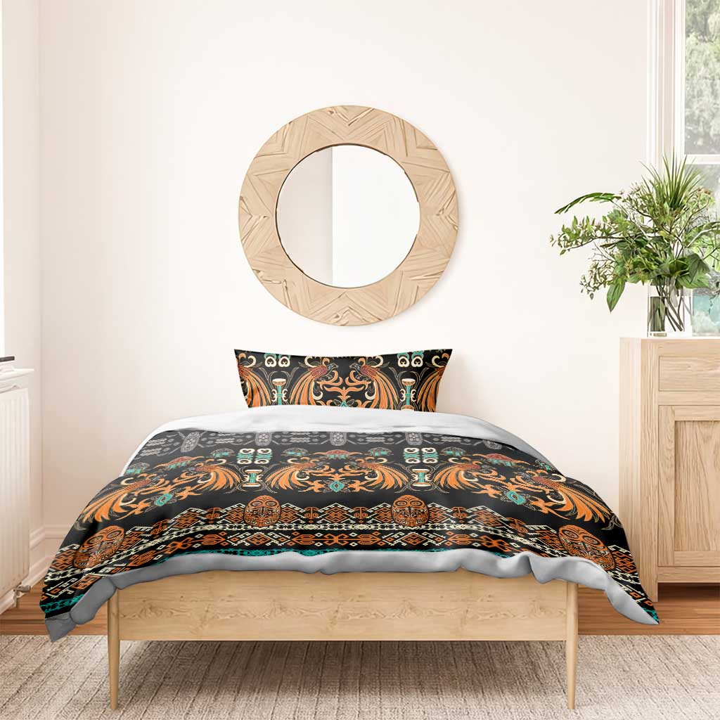 Black Batik Papua-inspired Pattern Bedding Set - Polynesian Pride