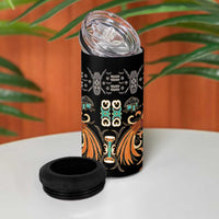 Black Batik Papua-inspired Pattern 4 in 1 Can Cooler Tumbler - Polynesian Pride