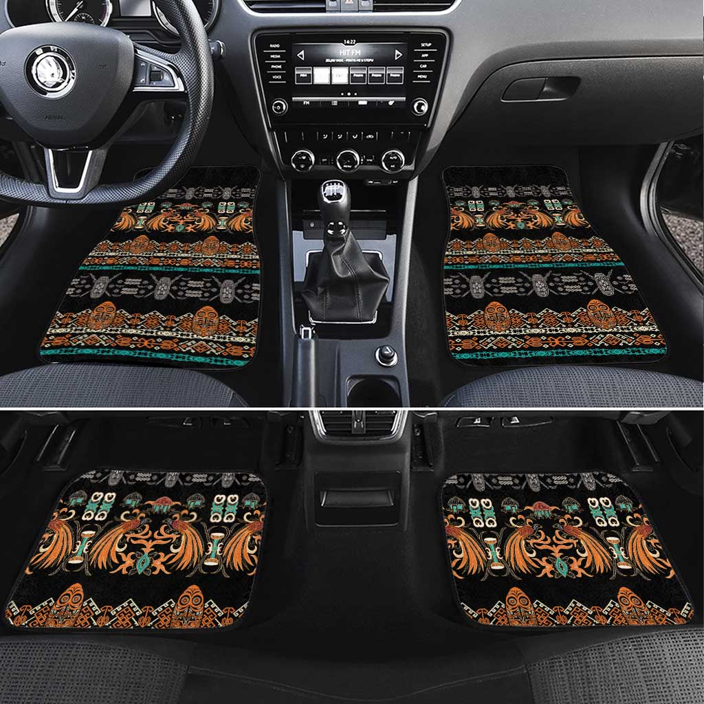 Black Batik Papua-inspired Pattern Car Mats - Polynesian Pride