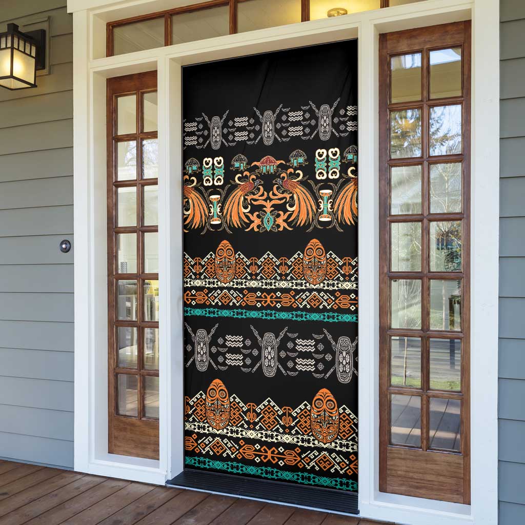 Black Batik Papua-inspired Pattern Door Cover - Polynesian Pride