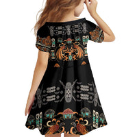 Black Batik Papua-inspired Pattern Family Matching Mermaid Dress and Hawaiian Shirt LT9 - Polynesian Pride
