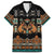 Black Batik Papua-inspired Pattern Family Matching Off The Shoulder Long Sleeve Dress and Hawaiian Shirt - Polynesian Pride