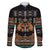 Black Batik Papua-inspired Pattern Family Matching Off The Shoulder Long Sleeve Dress and Hawaiian Shirt - Polynesian Pride
