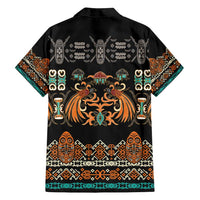 Black Batik Papua-inspired Pattern Family Matching Off Shoulder Short Dress and Hawaiian Shirt LT9 - Polynesian Pride