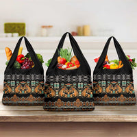 Black Batik Papua-inspired Pattern Grocery Bag - Polynesian Pride