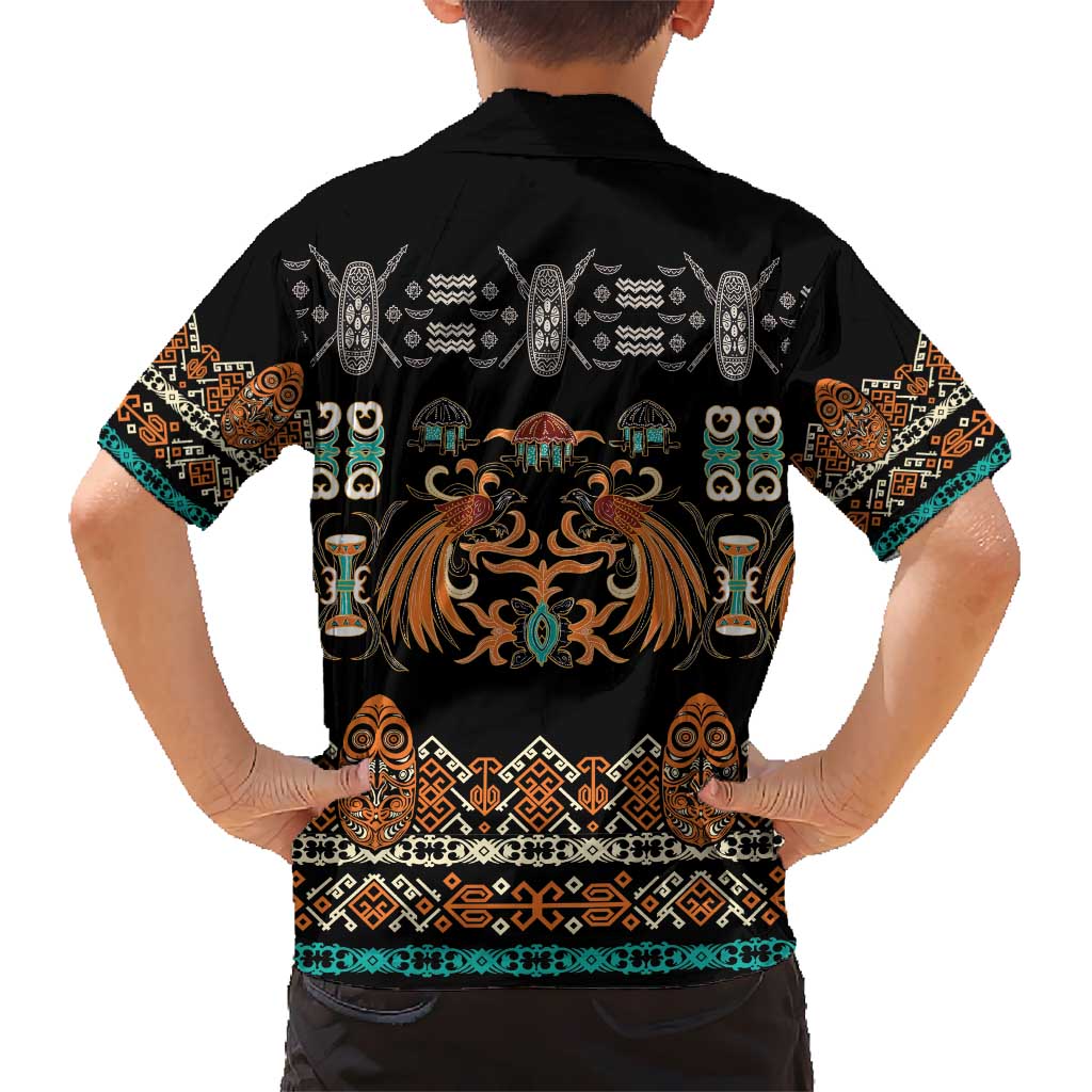 Black Batik Papua-inspired Pattern Hawaiian Shirt - Polynesian Pride
