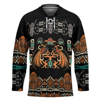 Black Batik Papua-inspired Pattern Hockey Jersey - Polynesian Pride