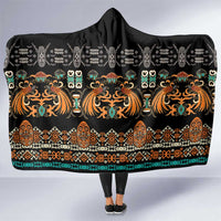 Black Batik Papua-inspired Pattern Hooded Blanket LT9 One Size Black - Polynesian Pride