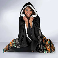 Black Batik Papua-inspired Pattern Hooded Blanket LT9 - Polynesian Pride