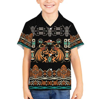 Black Batik Papua-inspired Pattern Kid Hawaiian Shirt LT9 Kid Black - Polynesian Pride