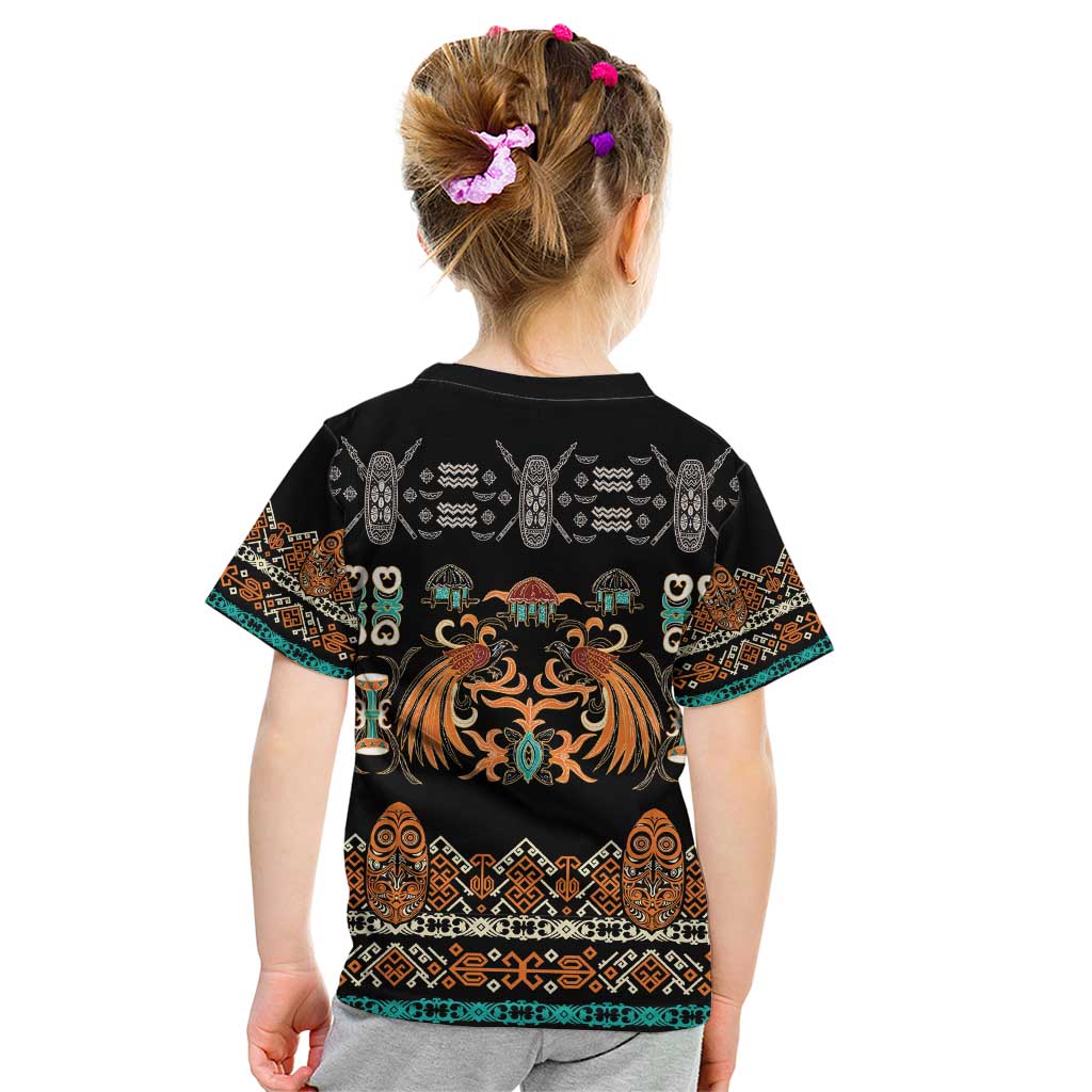 Black Batik Papua-inspired Pattern Kid T Shirt LT9 - Polynesian Pride