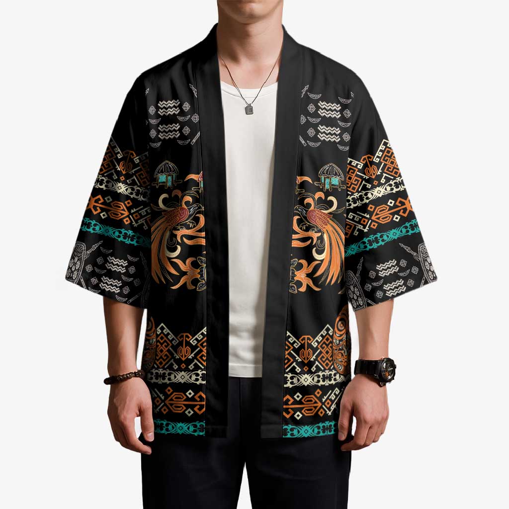 Black Batik Papua-inspired Pattern Kimono - Polynesian Pride