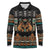 Black Batik Papua-inspired Pattern Long Sleeve Polo Shirt - Polynesian Pride