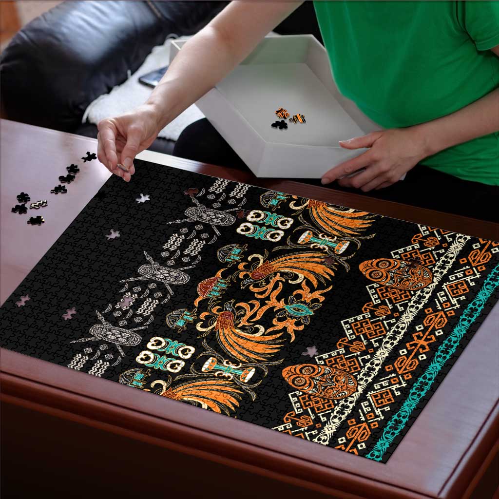 Black Batik Papua-inspired Pattern Puzzle LT9 - Polynesian Pride