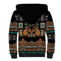 Black Batik Papua-inspired Pattern Sherpa Hoodie - Polynesian Pride