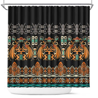 Black Batik Papua-inspired Pattern Shower Curtain - Polynesian Pride