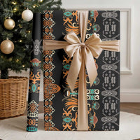 Black Batik Papua-inspired Pattern Wrapping Paper - Polynesian Pride