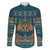 Dark Cyan Blue Batik Papua-inspired Pattern Family Matching Off Shoulder Short Dress and Hawaiian Shirt - Polynesian Pride
