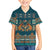 Dark Cyan Blue Batik Papua-inspired Pattern Family Matching Off Shoulder Short Dress and Hawaiian Shirt - Polynesian Pride
