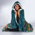 Dark Cyan Blue Batik Papua-inspired Pattern Hooded Blanket - Polynesian Pride