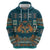 Dark Cyan Blue Batik Papua-inspired Pattern Hoodie - Polynesian Pride