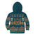 Dark Cyan Blue Batik Papua-inspired Pattern Kid Hoodie - Polynesian Pride