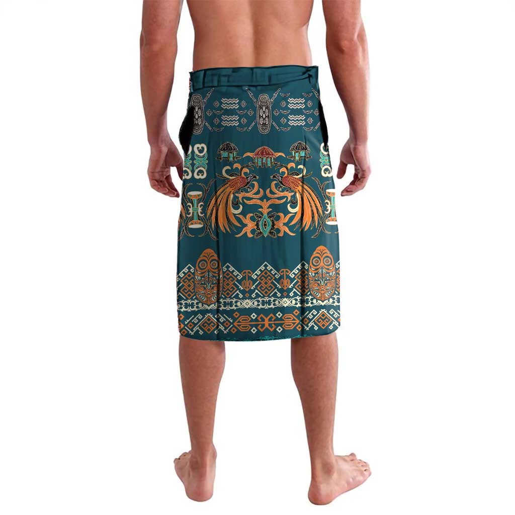 Dark Cyan Blue Batik Papua-inspired Pattern Lavalava - Polynesian Pride