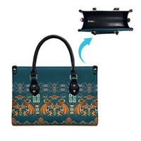 Dark Cyan Blue Batik Papua-inspired Pattern Leather Bag - Polynesian Pride