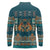 Dark Cyan Blue Batik Papua-inspired Pattern Long Sleeve Polo Shirt - Polynesian Pride