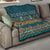 Dark Cyan Blue Batik Papua-inspired Pattern Quilt - Polynesian Pride