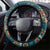Dark Cyan Blue Batik Papua-inspired Pattern Steering Wheel Cover - Polynesian Pride