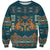 Dark Cyan Blue Batik Papua-inspired Pattern Sweatshirt - Polynesian Pride
