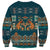 Dark Cyan Blue Batik Papua-inspired Pattern Sweatshirt - Polynesian Pride