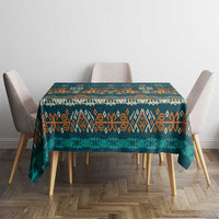 Dark Cyan Blue Batik Papua-inspired Pattern Tablecloth - Polynesian Pride