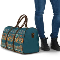 Dark Cyan Blue Batik Papua-inspired Pattern Travel Bag - Polynesian Pride