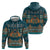 Dark Cyan Blue Batik Papua-inspired Pattern Zip Hoodie - Polynesian Pride