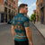 Dark Cyan Blue Batik Papua-inspired Pattern Zipper Polo Shirt - Polynesian Pride