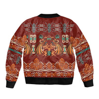 Oxblood Batik Papua-inspired Pattern Bomber Jacket - Polynesian Pride