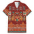 Oxblood Batik Papua-inspired Pattern Family Matching Summer Maxi Dress and Hawaiian Shirt - Polynesian Pride