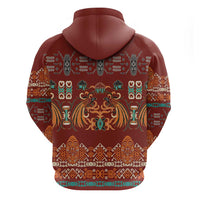 Oxblood Batik Papua-inspired Pattern Hoodie - Polynesian Pride