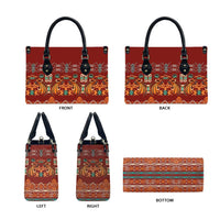 Oxblood Batik Papua-inspired Pattern Leather Bag - Polynesian Pride